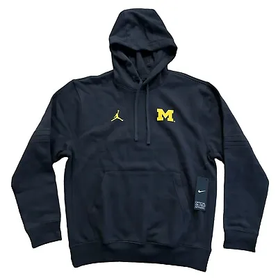Air Jordan Michigan Wolverines Black Hoodie Sweatshirt Size Large NWT DZ8787-426 • $72.99
