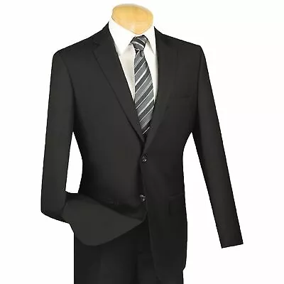 VINCI Men's Black 2 Button Slim Fit Suit NEW • $95