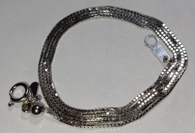 $159 • Buy Solid 18k White Gold 0.75mm Box Chain Necklace 2.25 Grams - 17.5  Adjustable