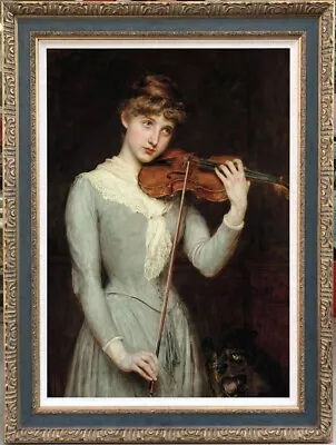 Old Master-Art Portrait Antique Oil Painting Violin Performance On Canvas 24x36  • $550.16