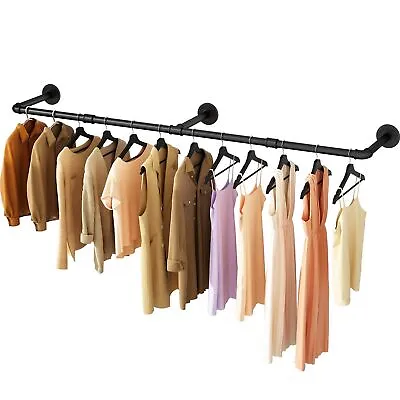 UlSpeed Clothes Rack 72.5in Wall Mounted Industrial Pipe Clothing Rack Garm... • $34.03