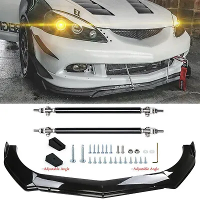Front Bumper Chin Lip Splitter Spoiler Body Kits Strut Rod For Acura Integra • $49.99