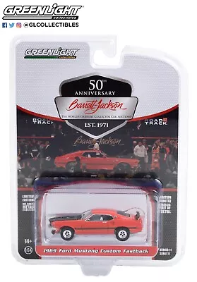 Greenlight Barrett-Jackson Scottsdale Red 1969 Ford Mustang Custom Fastback 1/64 • $6.39