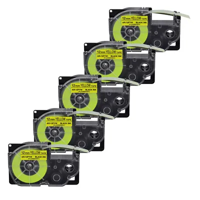 £28.79 • Buy 5PK Fluorescent Yellow Tape Cartridge XR-12FYW For Casio KL-60 EZ Label Printer