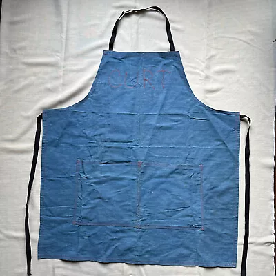 Vintage Selvedge Apron Indigo Blue Denim Work Art Craftsman Industrial  Shop • $65