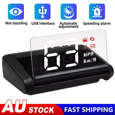 Car GPS Speedometer Heads Up Display HUD Speed Warning Alarm Digital Projector . • $30.99