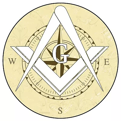 Masonic Freemason Mason Compass Car Truck Window Bumper Decal Sticker 4  Vyellow • $4.99