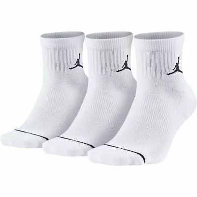 Nike Jordan Everyday Ankle Socks Mens 3 Pairs White Mens Multi Size Sportswear • $37.99