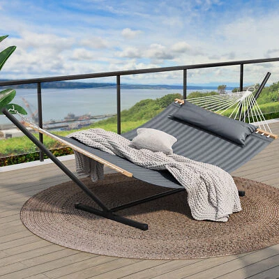 $94.90 • Buy Outdoors Swing 2 Person Hammocks Chair With Stand Heavy Duty + 12FT Steel Stand