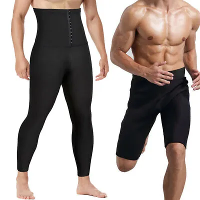 Mens Weight Loss Gym Thermo Neoprene Sweat Sauna Body Shaper Pants Waist Trainer • $15.61