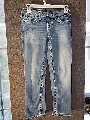True Religion Jeans Womens 24/24 Casey Low Rise Capri Straight Leg Made USA • $19.05