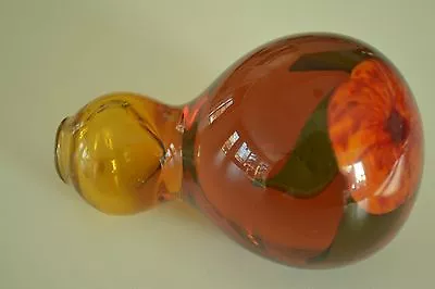 1974 Charles Lotton Signed Amber Bottle-Stopper With Floral Blossom F207 • $175