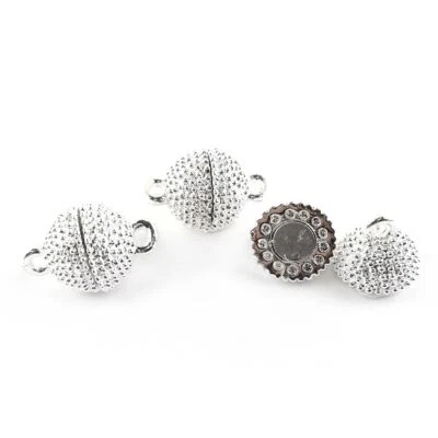 £3.89 • Buy Metal Alloy Magnetic Clasps Silver Round 11x15mm Pack Of 3