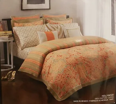 Michael Kors MK HOLLYWOOD King Duvet Mini Set *Orange & Beige* 100% Cotton  • $279.95