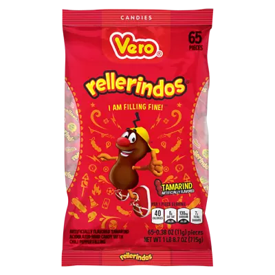 Rellerindos Vero Tamarind Mexican Hard Candy With Chili Filling 65 Pieces • $16.99