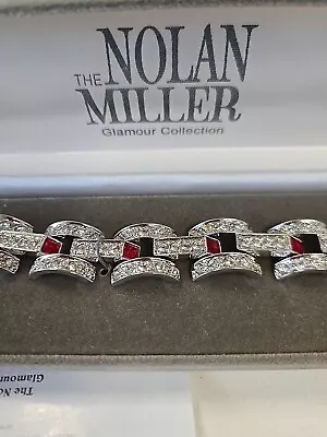 Nolan Miller Women's Bracelet Glamour Collection Faux Ruby Crystal 7.5 In.  VTG • $95