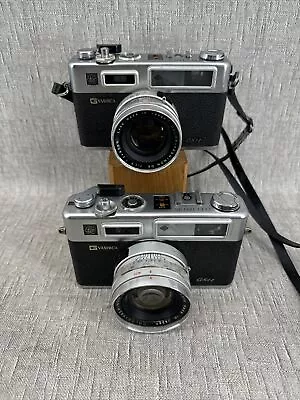 Pair Of YASHICA GSN Electro 35 SLR 35mm Film Camera & Color-Yashinon Lens PARTS • £39