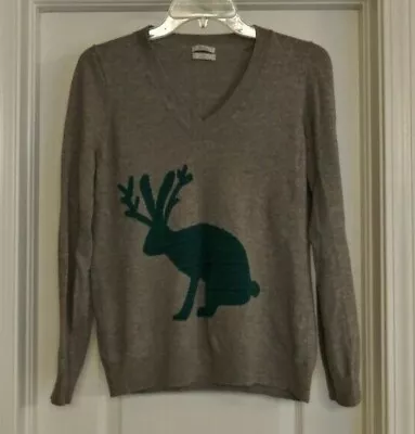 Wallace By Madewell Jackalope V-Neck Gray Sweater Size Small • $24.97