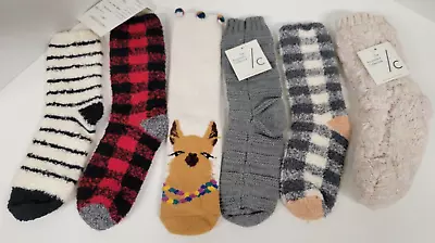 Lot Of 6 Single Mismatched Women's Fluffy Sample Socks (no Pairs) Fleece & Knit • $7.50