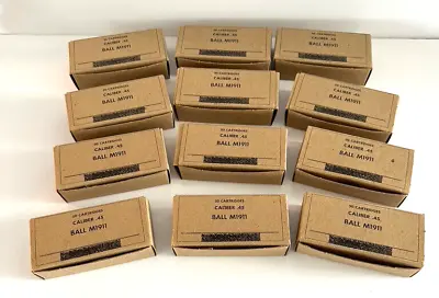 45 Auto 12 Each Cardboard Military Ammo Boxes • $23.95