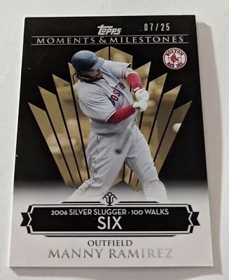 2008 Topps Moments & Milestones #119 Manny Ramirez 6 Walks Black Parallel #D /25 • $6.50