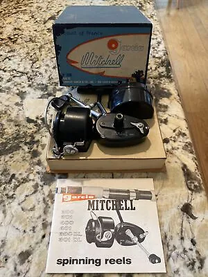 Vintage Mitchell 300 Fishing Reel Made In France Box Spare Spool Instructions • $79.99
