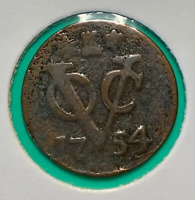 Dutch Netherlands Colonial VOC Duit Coin 1754 New York Penny • $14.99