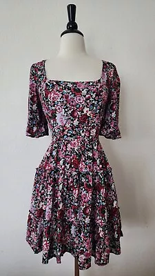 Urban Outfitters Dress New Size Small Floral Lace Up Ruffles Granny Fairy Chic • $38