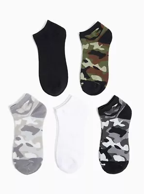 BNWT Torrid Women's Size 7-9 Camouflage & Solid Pack Of 5 Pair No-Show Socks • £14.82
