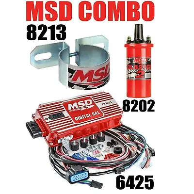 MSD 6AL Ignition Kit Digital Box 6425 Blaster 2 Coil 8202 Bracket 8213 • $442.90