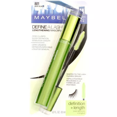 Maybelline Define-A-Lash Washable Mascara Very Black 801 0.22 Fl Oz • $13.82