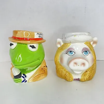 Vtg Sigma Tastesetter Ceramic Mugs Cups Kermit Miss Piggy Muppet Read Desc • $44.99
