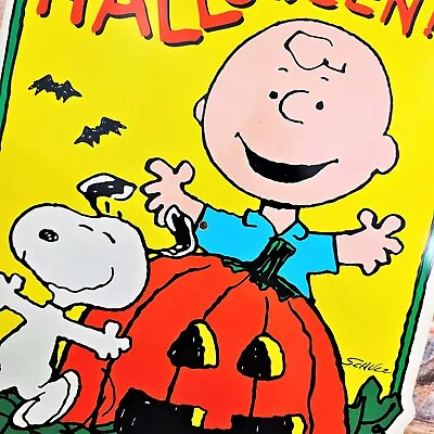 VTG Schulz Peanuts Snoopy Charlie Brown Halloween Yard Sign Impact Plastics READ • $36.80