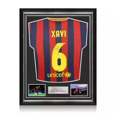 Xavi Hernandez Signed Barcelona 2013-14 Football Shirt. Superior Frame • $688.46