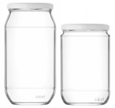 £9.95 • Buy PACK OF 5 Glass Jars With Lids Jam Chutney Pickling Preserving (660ml / 1000ml)