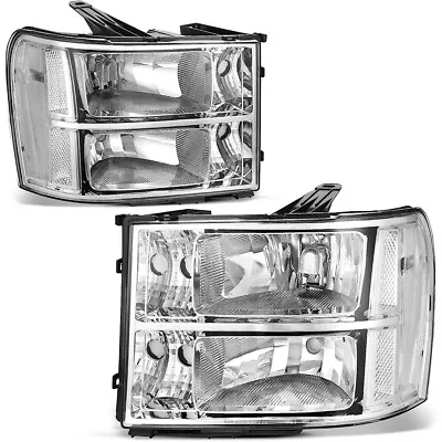 Chrome Housing Headlights For 07-13 GMC Sierra 1500/07-14 Sierra 2500HD 3500 HD  • $69.99