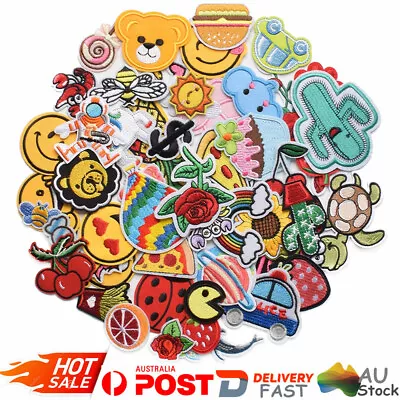 60X Iron On Patches Embroidered Various Cartoon Sewing Sticker For Clothes Jeans • $25.08