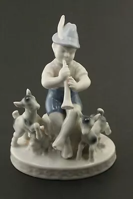 Vintage Gerold Porcelain  W Germany Young Boy Playing Flute With Goats Signed • $9.99