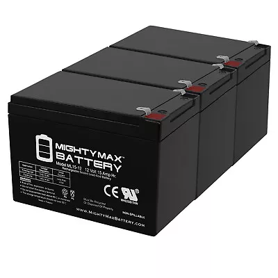 Mighty Max 12V 15AH Battery Replaces Pride Mobility Sonic SC52 Scooter - 3 Pack • $99.99