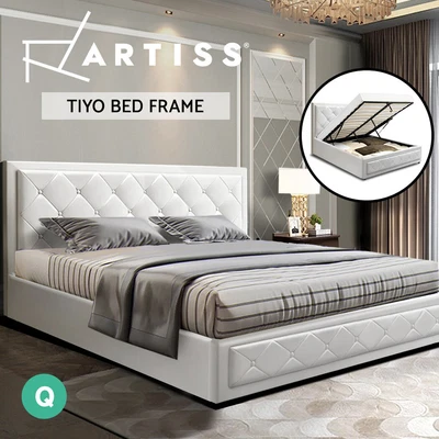 $354.19 • Buy Artiss Bed Frame Queen Size Gas Lift Base With Storage Mattress Leather