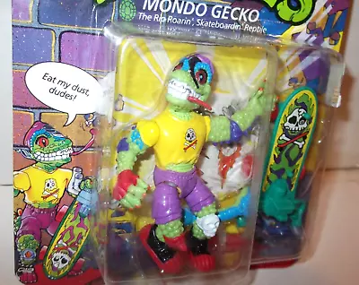 🐢✰ Vintage Playmates TMNT 1990 MONDO GECKO Regular Version Unpunched MOC Figure • $119.99