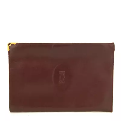 $1 • Buy Must De Cartier Leather Cosmetic Pouch Bag /5Q1086