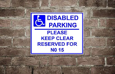 £8 • Buy Personalised Metal Disabled Parking Sign With House Number