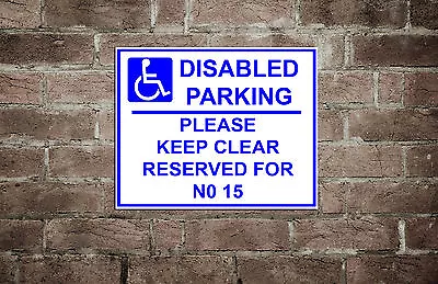 Personalised Metal Disabled Parking Sign With House Number • £8