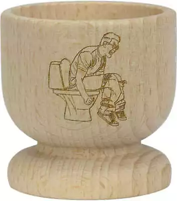 'Man Using Toilet' Wooden Egg Cup (EC00023765) • £8.99