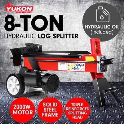 Yukon 240v 8 TON ELECTRIC HYDRAULIC LOG SPLITTER TIMBER FIRE WOOD BLOCK CUTTER • $549