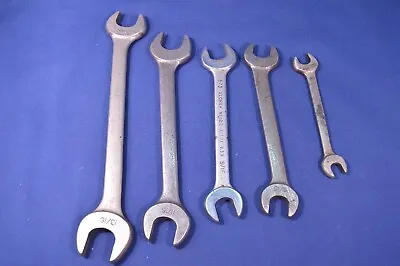 Vintage VLCHEK Open End Wrench Set5 PCAlloyMade In USA5/89/1611/1625/32 • $10.95