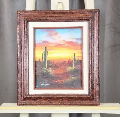 Bernard B. Duggan Oil Painting On Canvas 8x10 Signed Western Desert Sunset  • $169