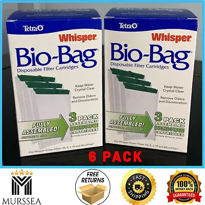 Tetra Aquarium Filter Bio-bag Cartridge Whisper Assembled Fish Tank Medium 6Pack • $11.75