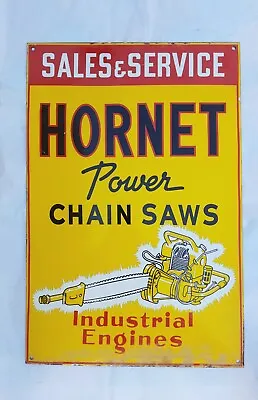 Rare Vintage 1950's-Hornet Power Chain Saws Large Porcelain Enamel Sign 30 X20  • $199